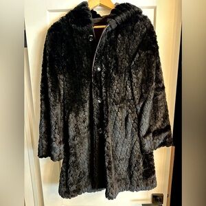 Oversized Faux Fur Black Coat